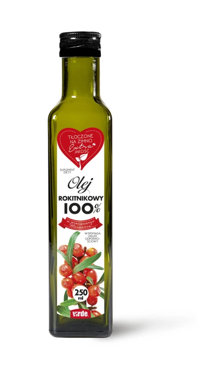 Olej rokitnikowy rokitnik 100% VIRDE, 250ml - sanvital.pl