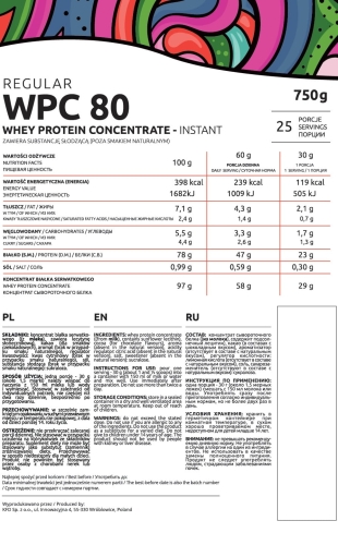 KFD Regular WPC 80 Białko serwatkowe o smaku lody waniliowe, 750g - sanvital.pl