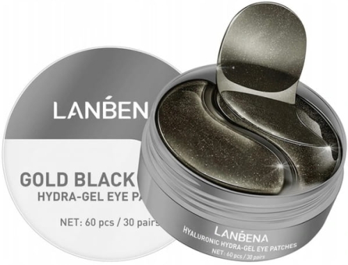Lanbena Hydrożelowe płatki pod oczy Hydra-gel eye patches gold black pearl, 60 sztuk - sanvital.pl