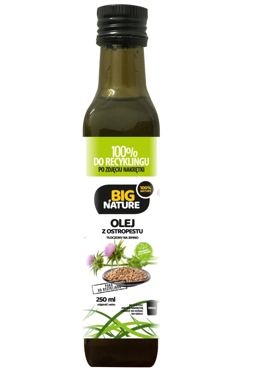 Olej z ostropestu tłoczony na zimno Big Nature, 250 ml - sanvital.pl
