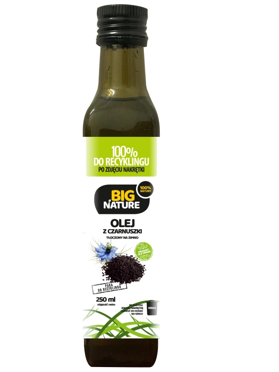 Olej z czarnuszki tłoczony na zimno Big Nature, 250ml - sanvital.pl