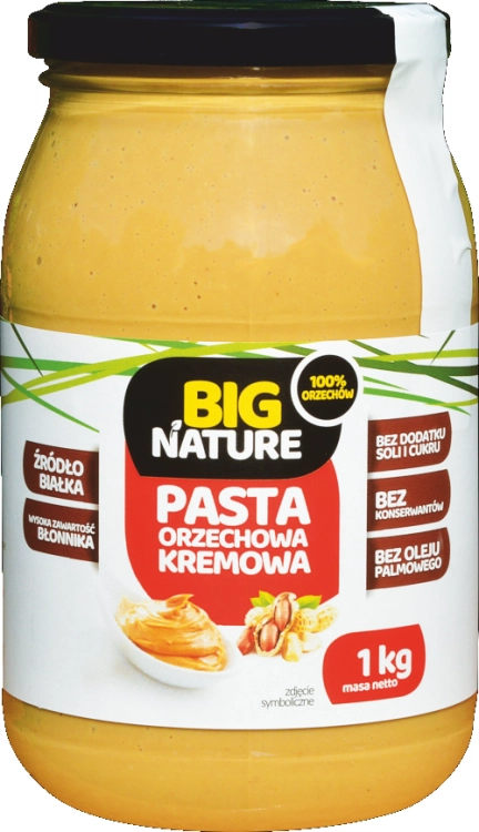 Pasta Orzechowa Kremowa Big Nature, 1 kg - sanvital.pl