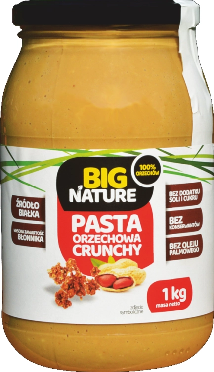 Pasta Orzechowa Crunchy Big Nature, 1 kg - sanvital.pl