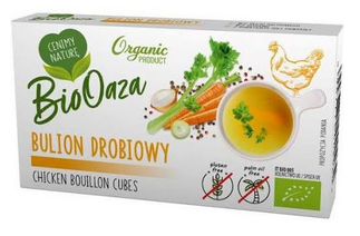 Kostka rosołowa z kury bulion z minimalną zawartością soli BIO 66g  - sanvital.pl