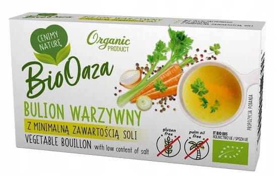 Kostka rosołowa warzywna bulion z minimalną zawartością soli BIO 66g - sanvital.pl