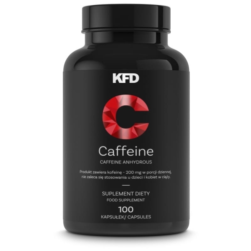 KFD Caffeine kofeina bezwodna 200mg, 100 kapsułek- sanvital.pl