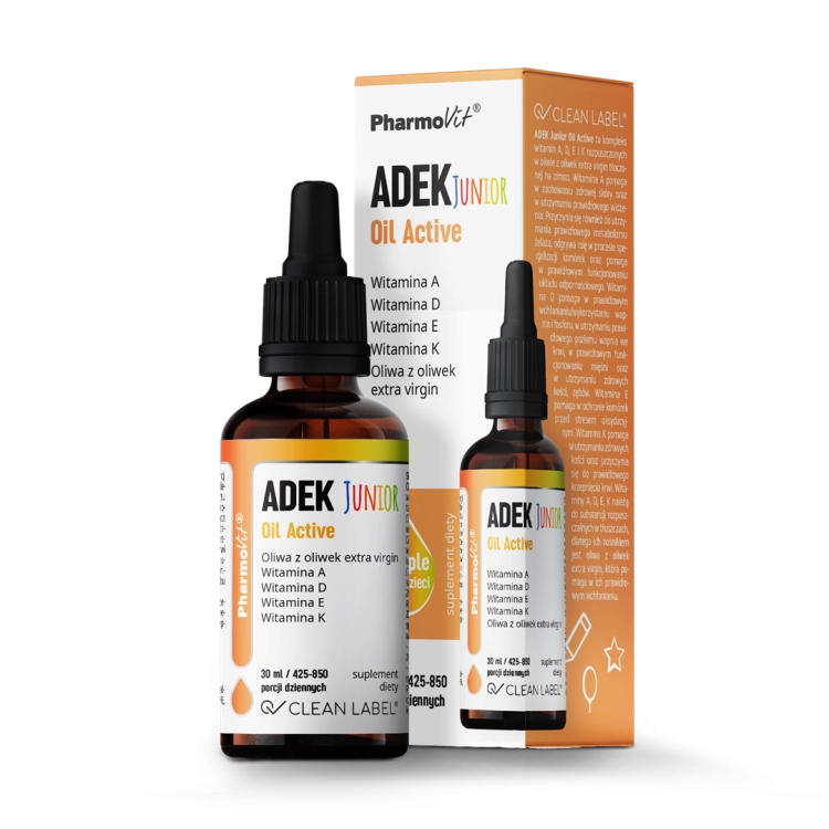 Witamina ADEK Junior Oil Active Pharmovit, 30 ml - sanvital.pl