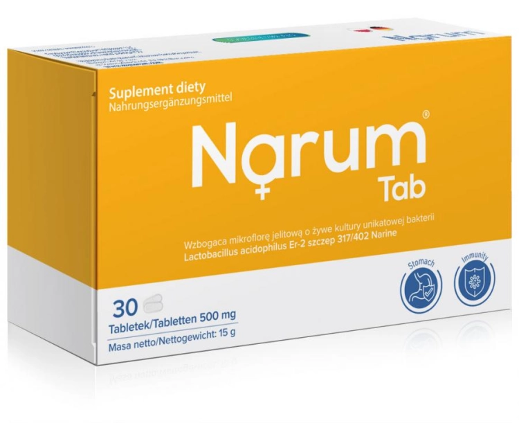 Narum Lab Narum Tab 500mg zdrowy żołądek, 30 tabletek - sanvital.pl