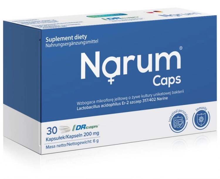Narum Lab Narum Caps 200mg w trakcie i po antybiotykoterapii, 30 kapsułek - sanvital.pl