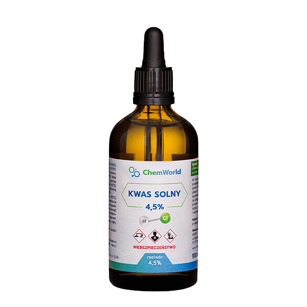 Kwas solny 4,5% roztwór ChemWorld, 100 ml - sanvital.pl - sanvital.pl