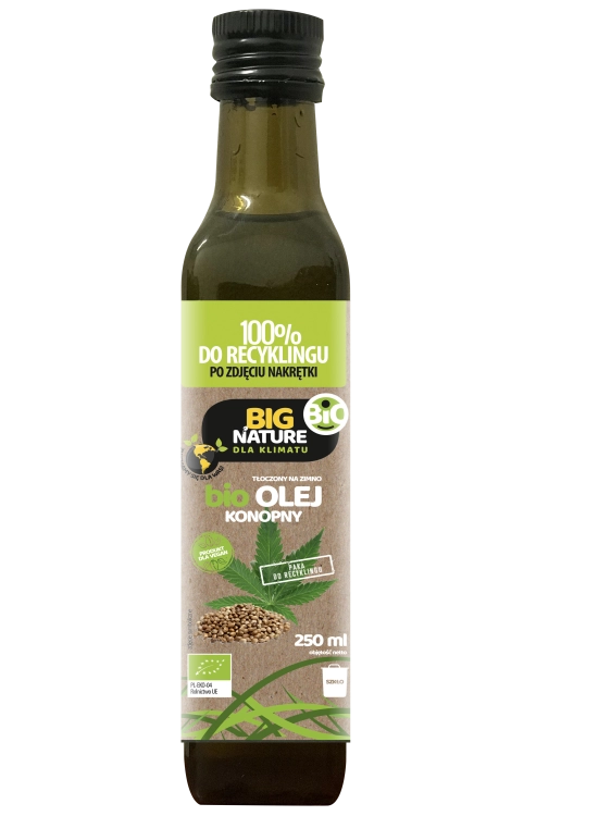 Big Nature Olej konopny BIO tłoczony na zimno, 250 ml - sanvital.pl