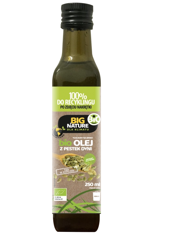 Big Nature Olej z pestek dyni BIO tłoczony na zimno, 250 ml - sanvital.pl