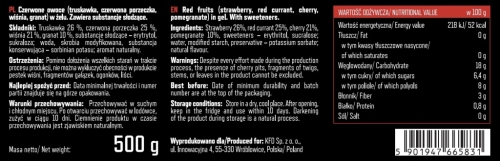 KFD Obłędne Owoce w Żelu CZERWONE OWOCE (aż 82% owoców) - 500 g