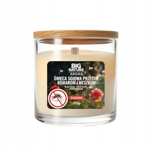 Big Nature Świeca sojowa przeciwko komarom i meszkom GARDEN 225g