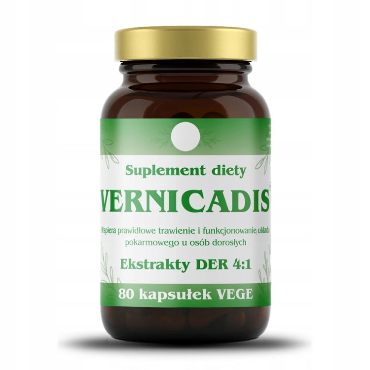 Vernicadis Ekstrak 4:1 80 kapsułek mięta pieprzowa kminek mniszek tymianek
