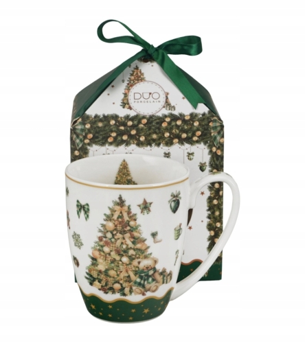 DUO Kubek classic w pudełku z kokardą TREE SPARKLE