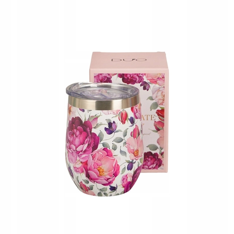 DUO Kubek termiczny SPRING ROSES WHITE