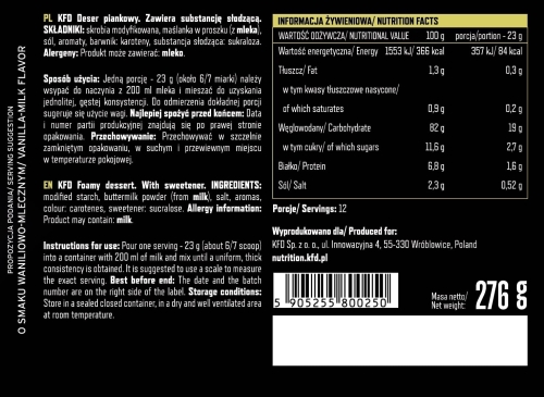 KFD Deser Piankowy 276g Mleczna czekolada