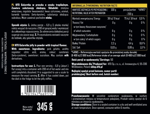 Kfd Galaretka smak: Tropikalny 345g